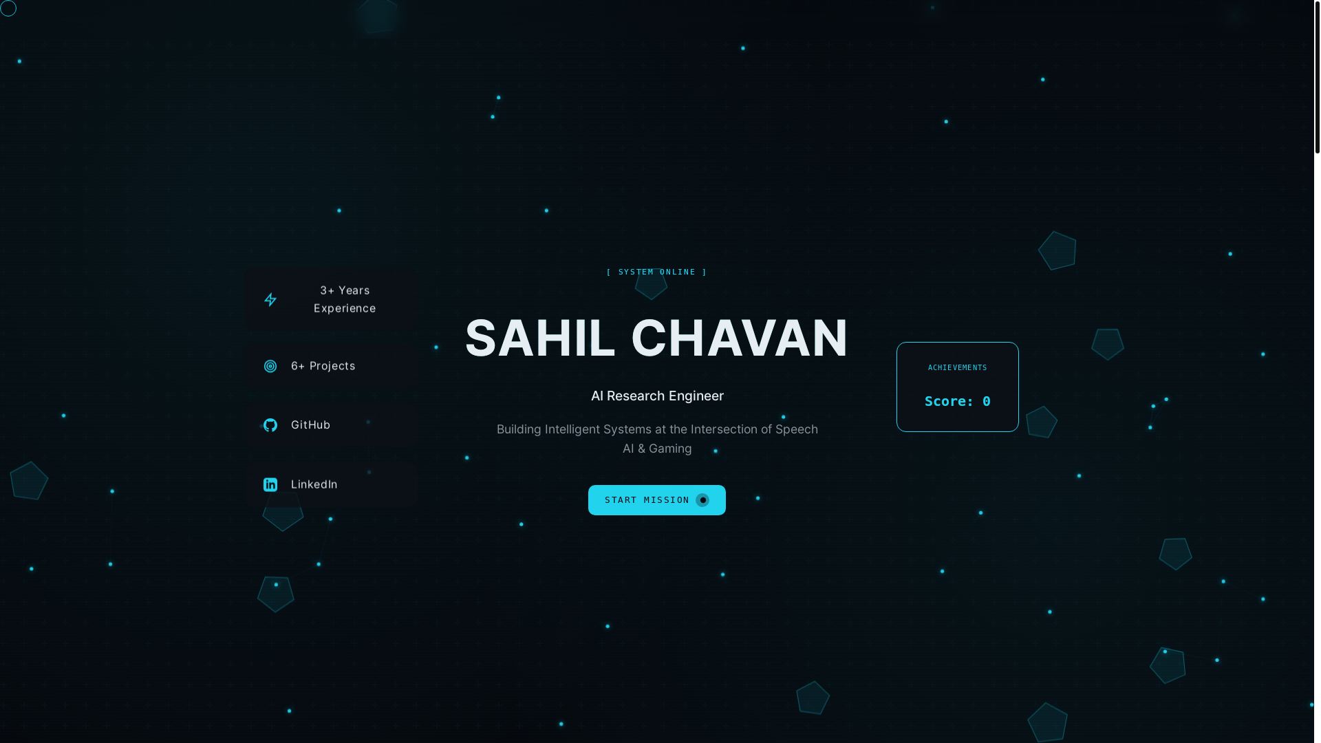 website screenshot of https://sahildchavan.info/