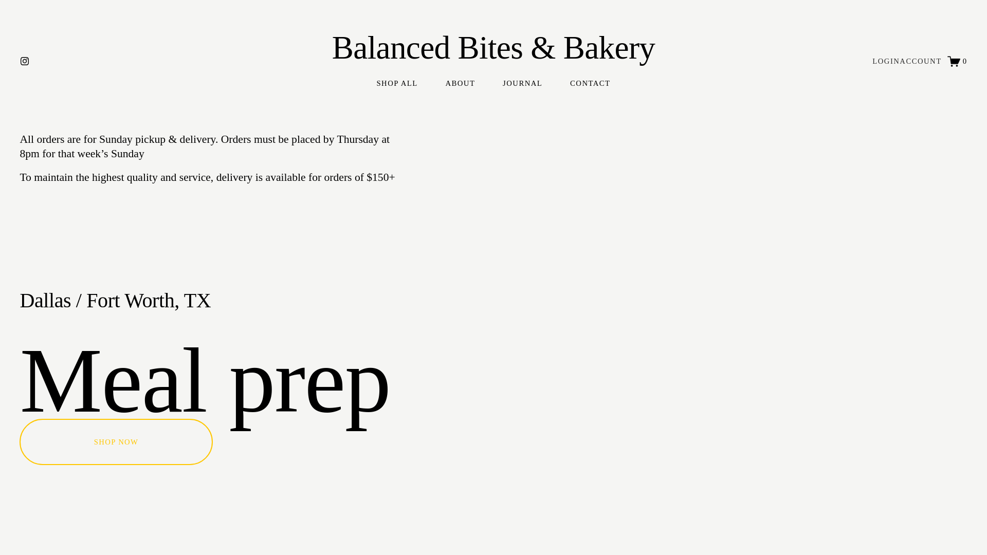 website screenshot of https://balancedbitesandbakery.com