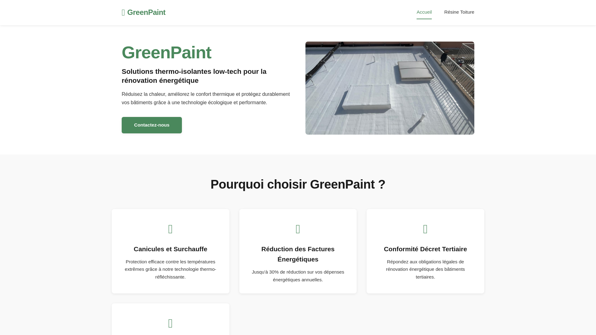 website screenshot of https://greenpaint-website-front-ate.pages.dev/