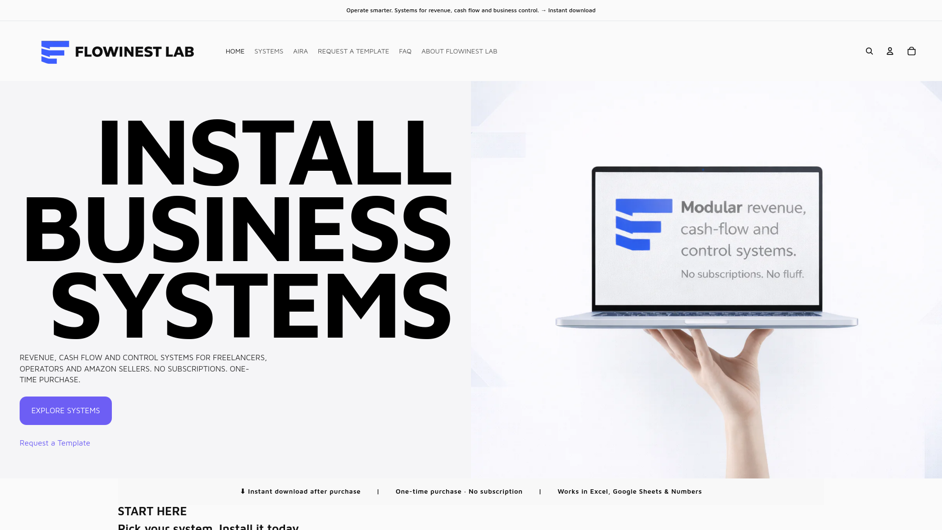 website screenshot of https://flowinestlab.com/