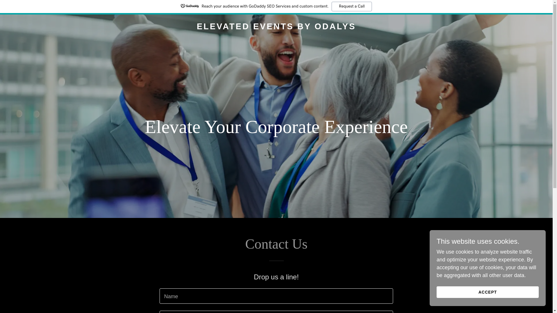 website screenshot of https://elevatedeventsbyodalys.com/