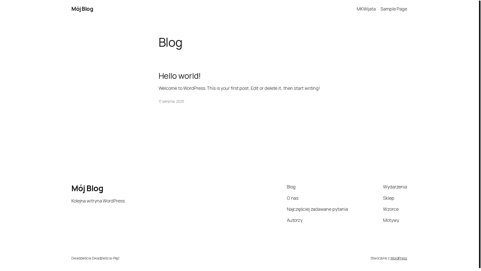 website screenshot of https://mkwijata.pl/