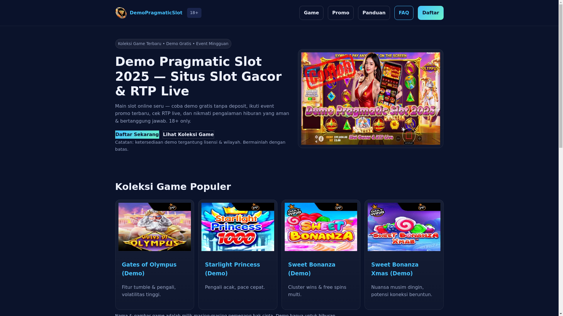 website screenshot of https://demopragmaticslot-5wx.pages.dev/