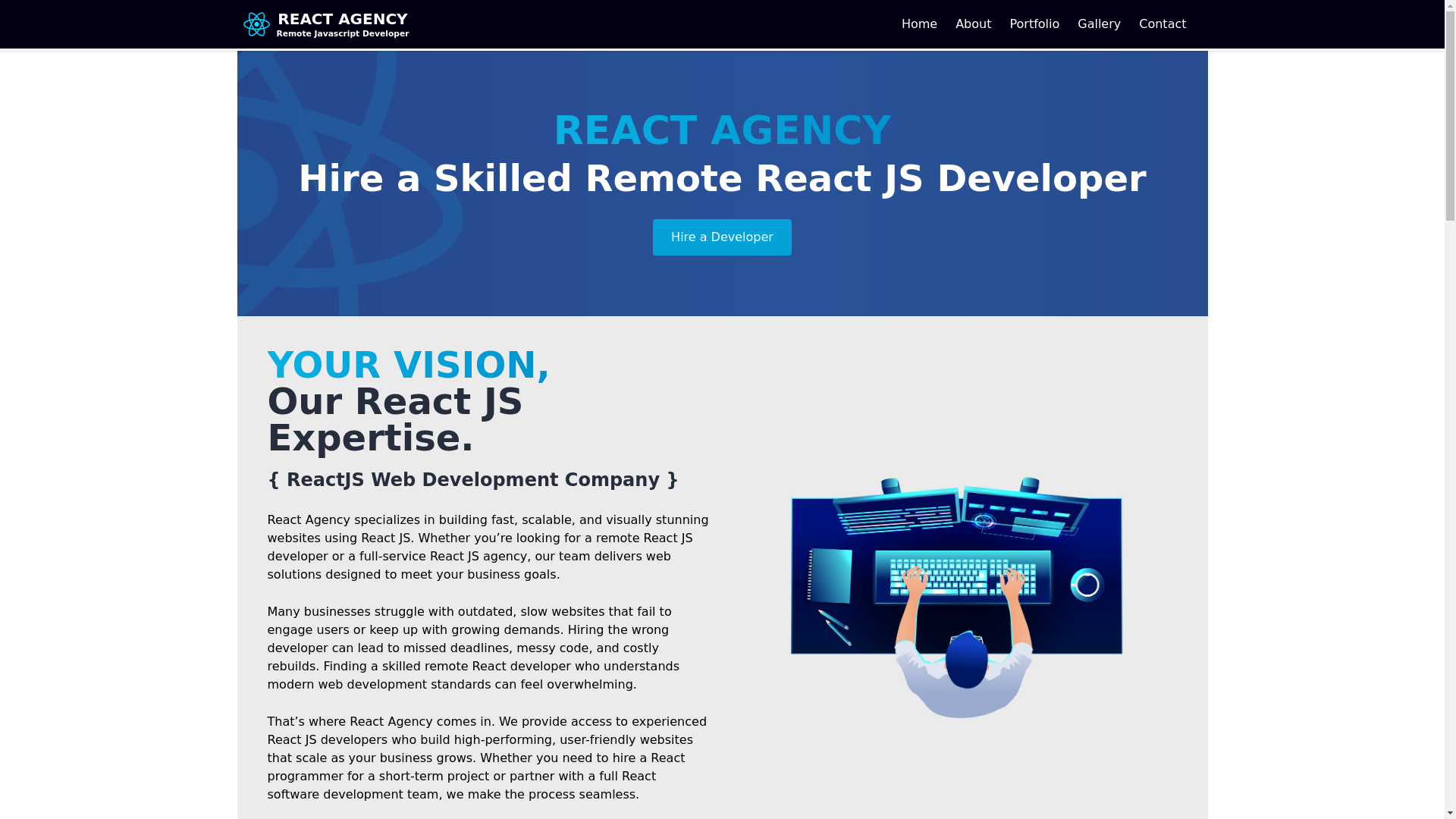website screenshot of https://reactagency.dev/