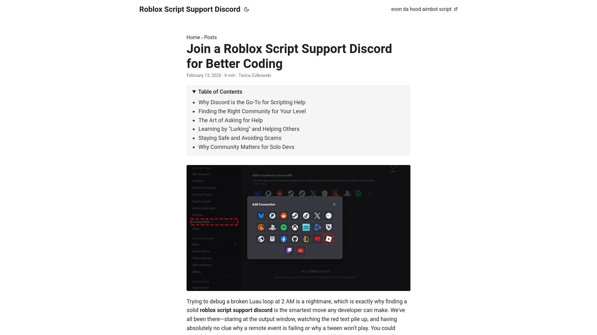website screenshot of https://roblox-script-support-discord.pages.dev/