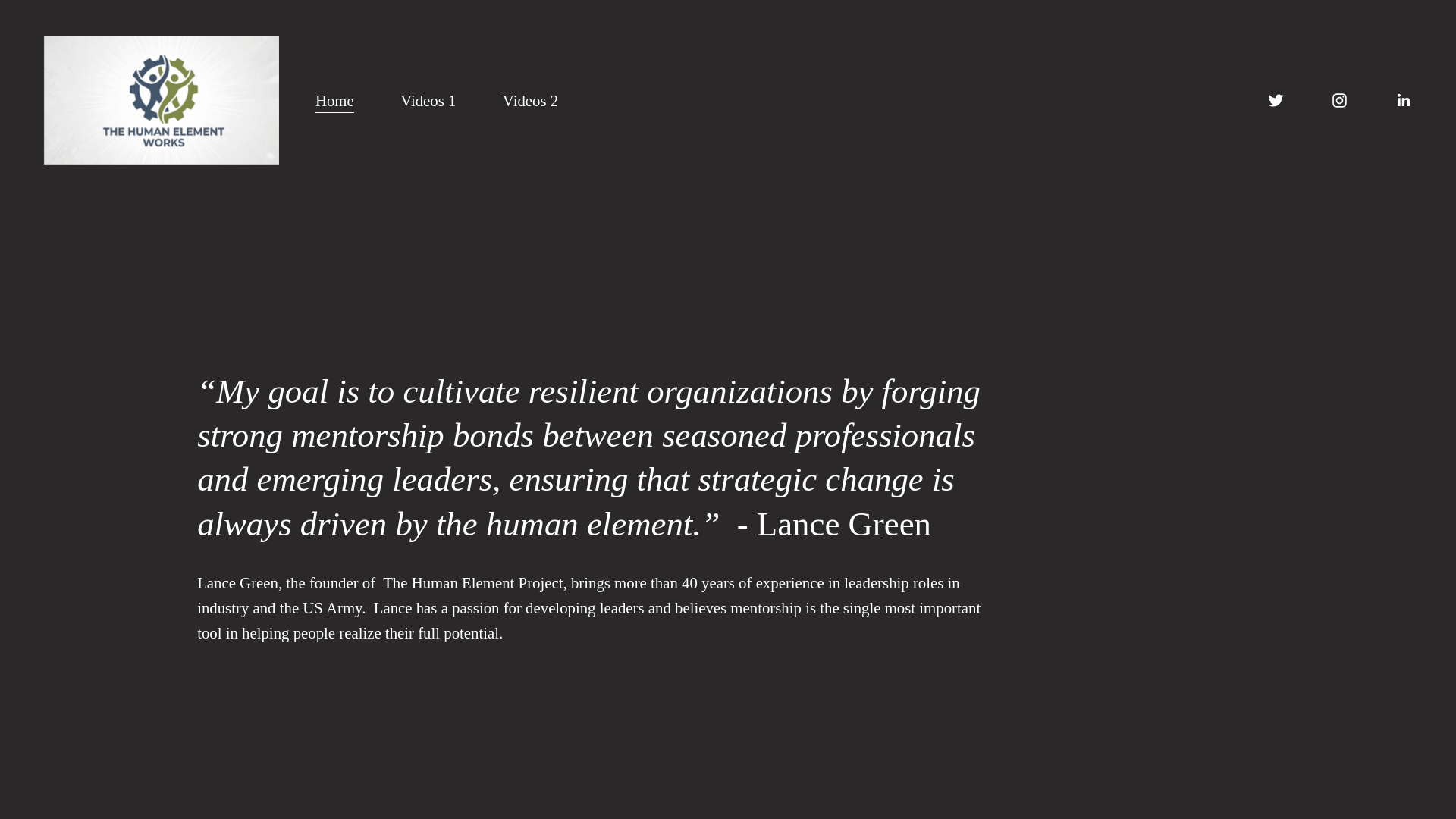 website screenshot of https://humanelementworks.com/