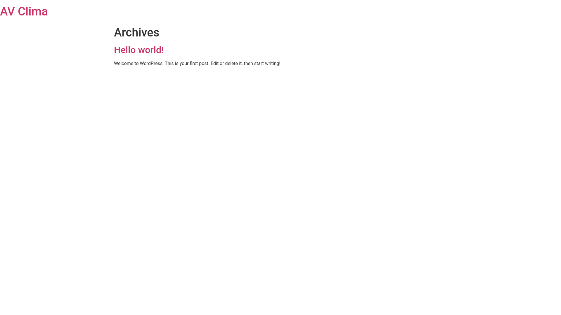 website screenshot of https://avclima.it/
