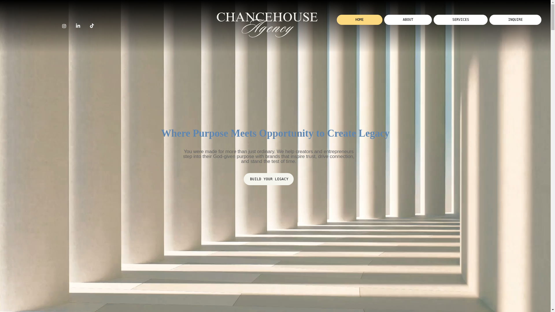 website screenshot of https://chancehouseagency.com/