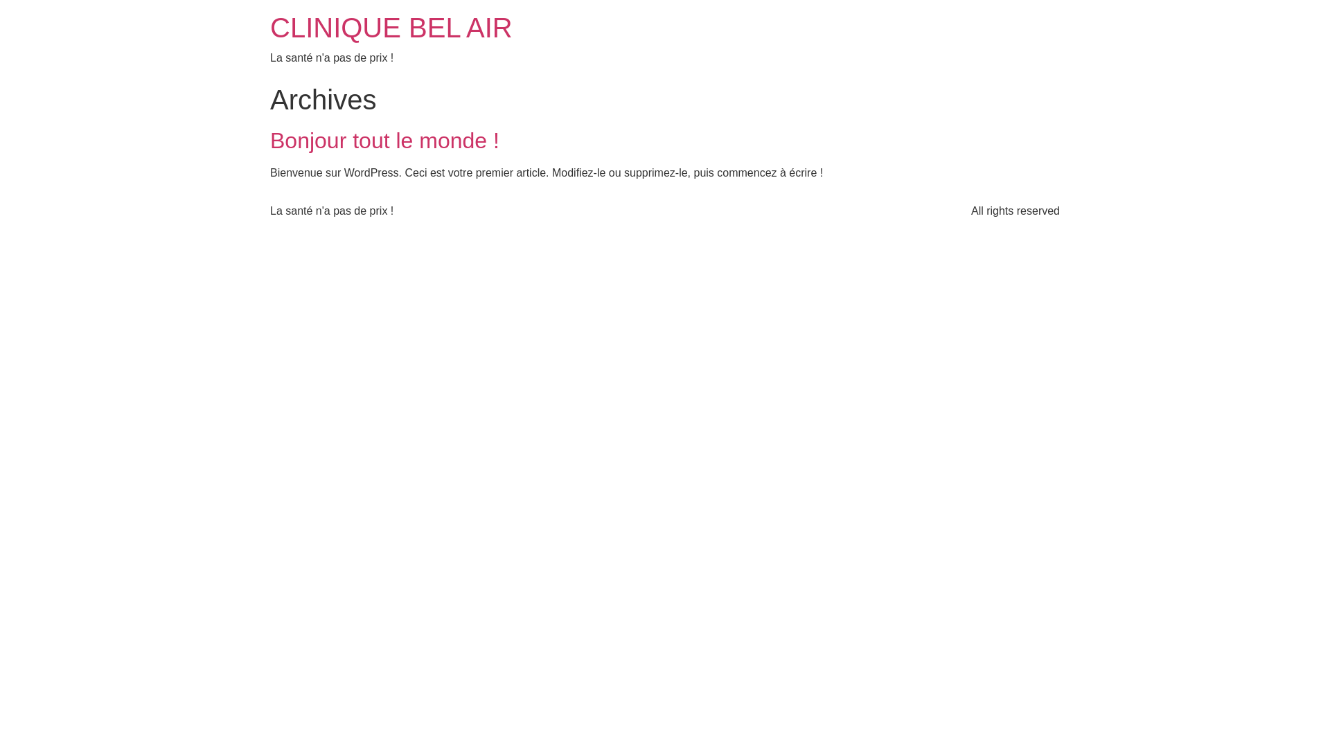 website screenshot of https://cliniquebelairtogo.com/