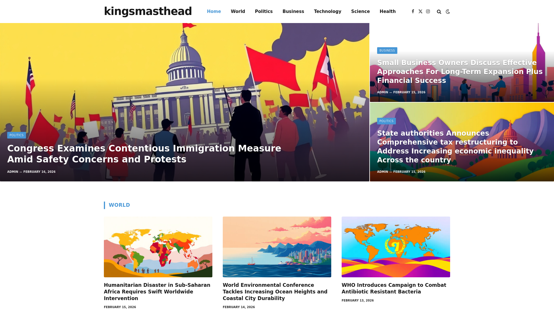 website screenshot of https://kingsmasthead.co.uk/