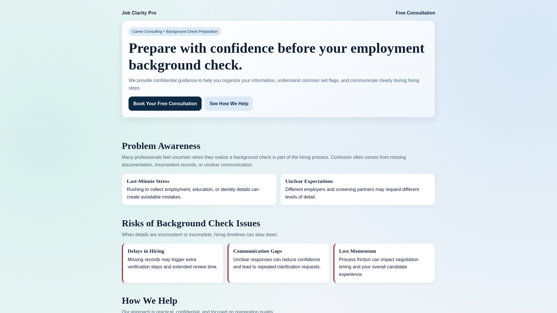 website screenshot of https://jobclaritypro.pages.dev/