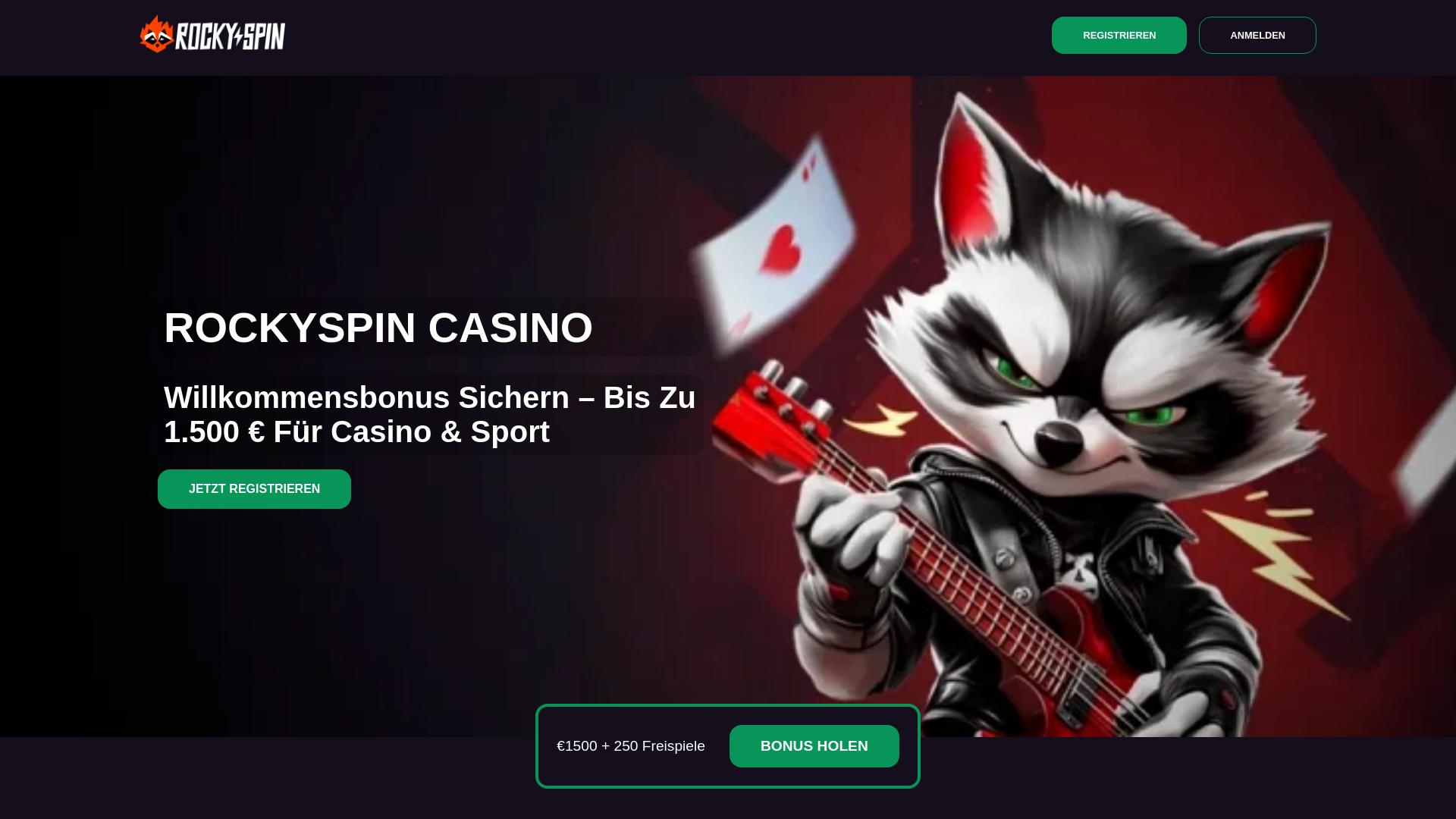 website screenshot of https://rockyspins.at/