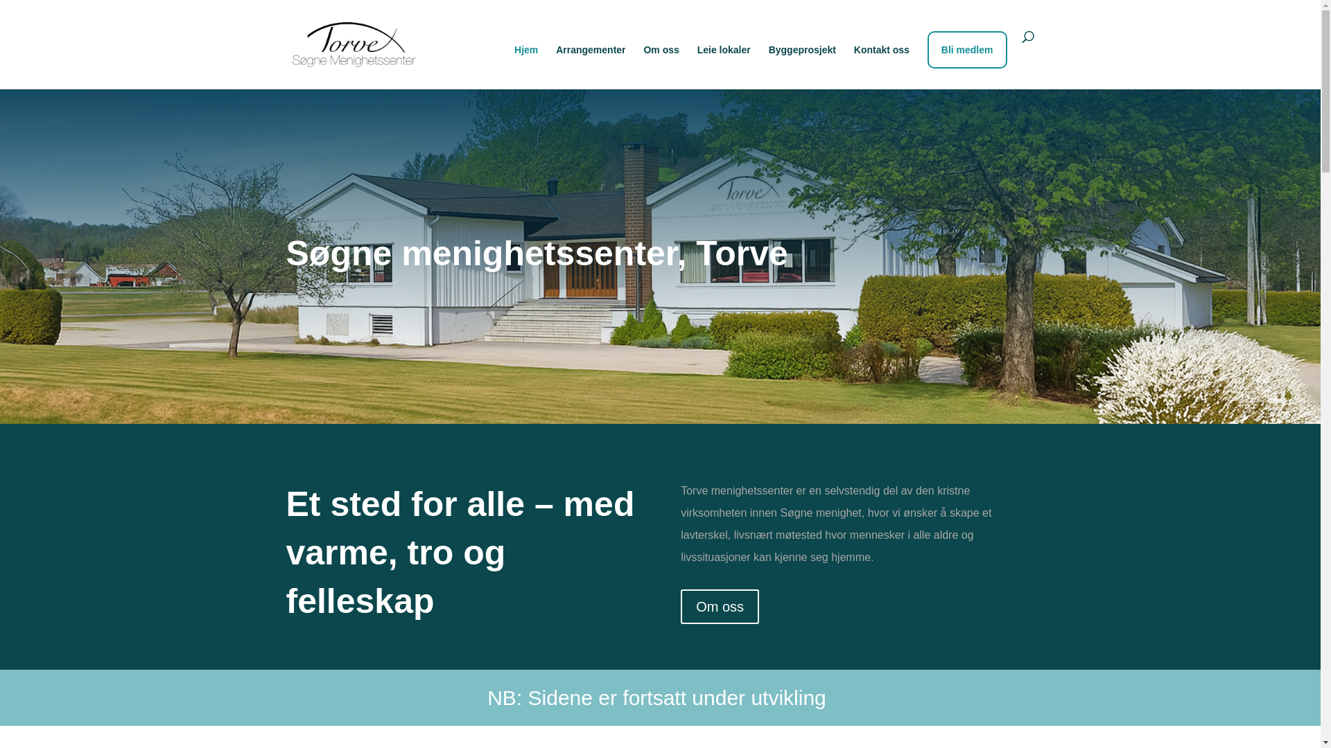 website screenshot of https://torvemenighetssenter.no/