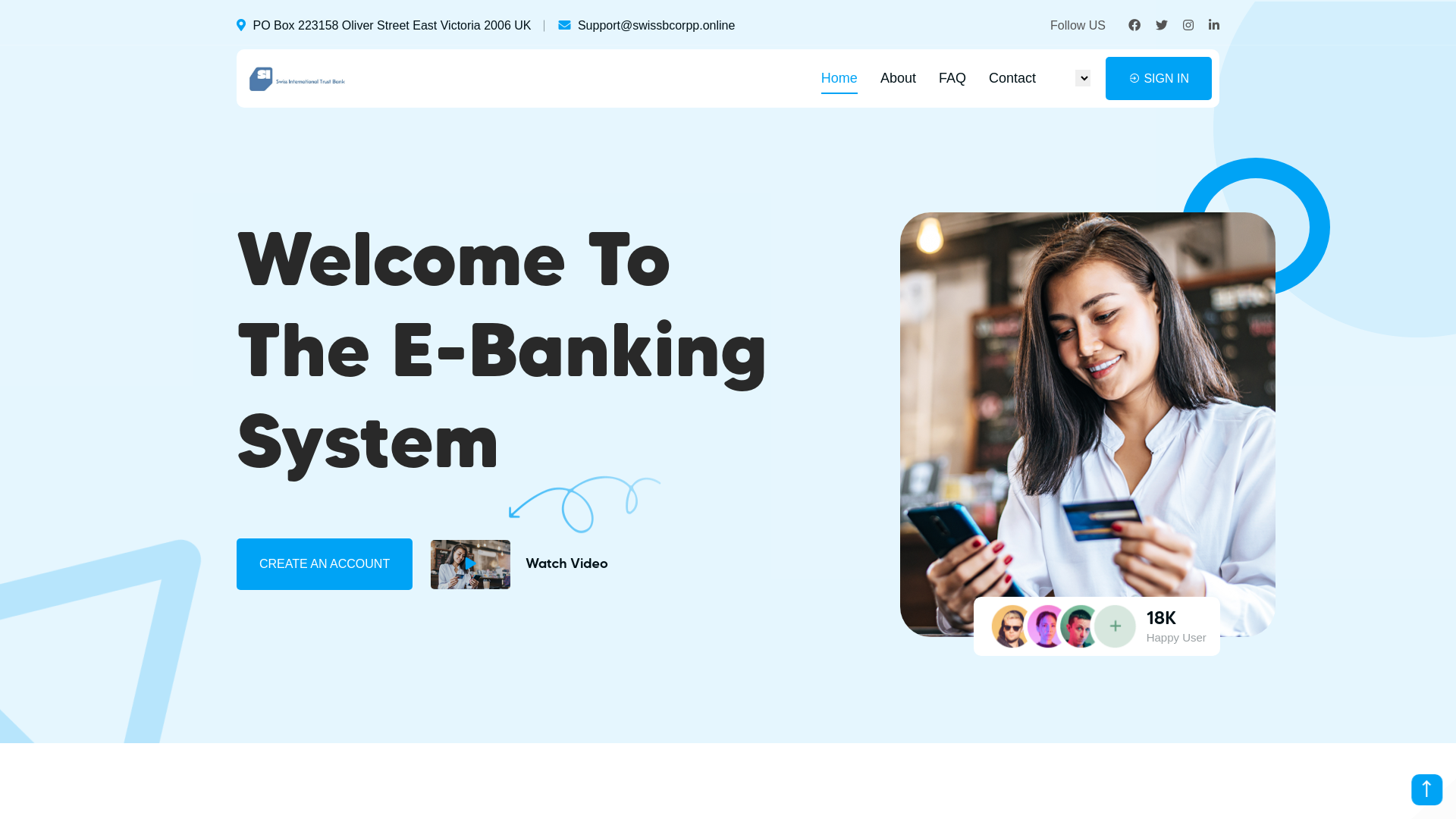website screenshot of https://swissbcorpp.online/