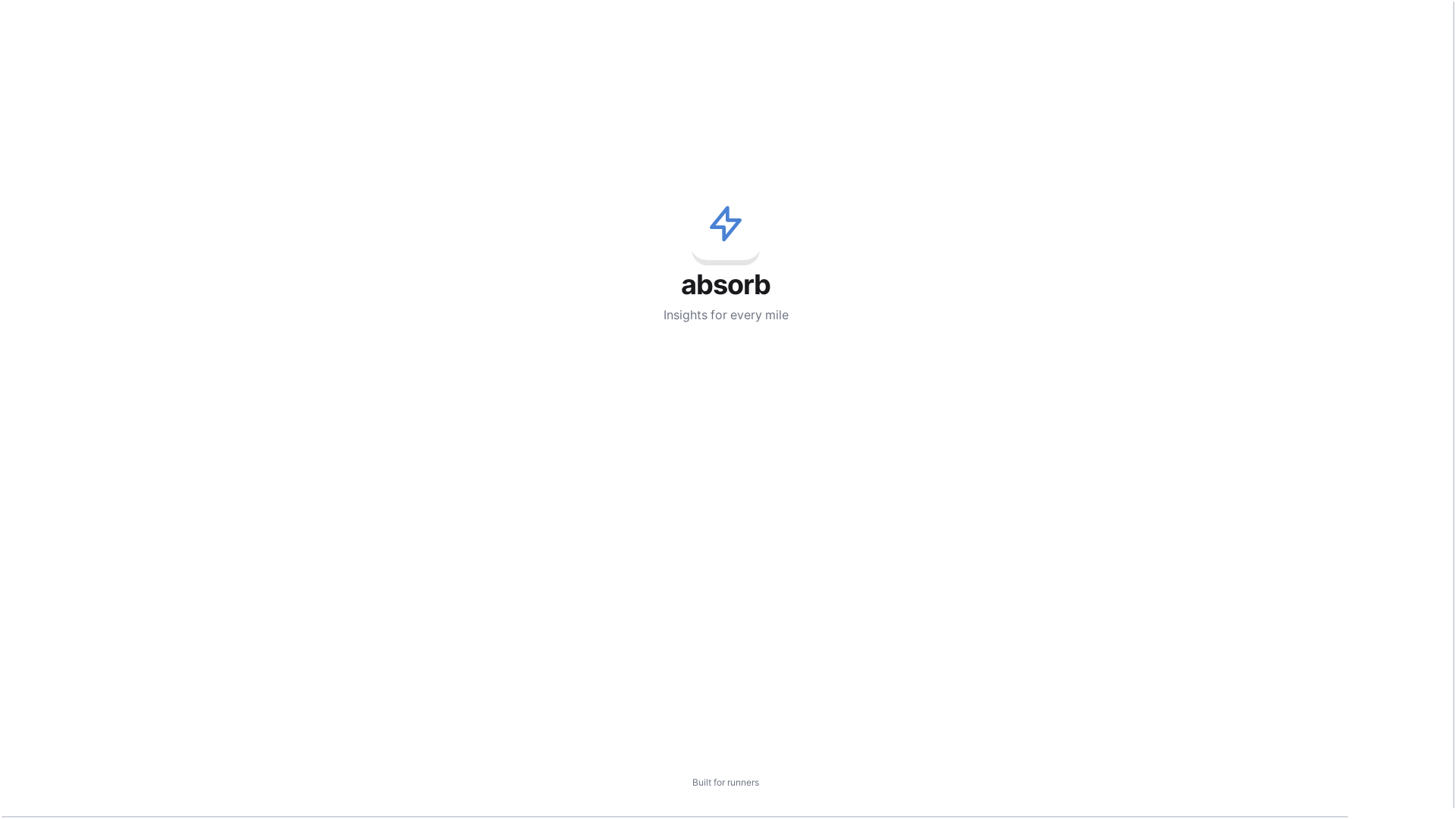 website screenshot of https://absorb.run/