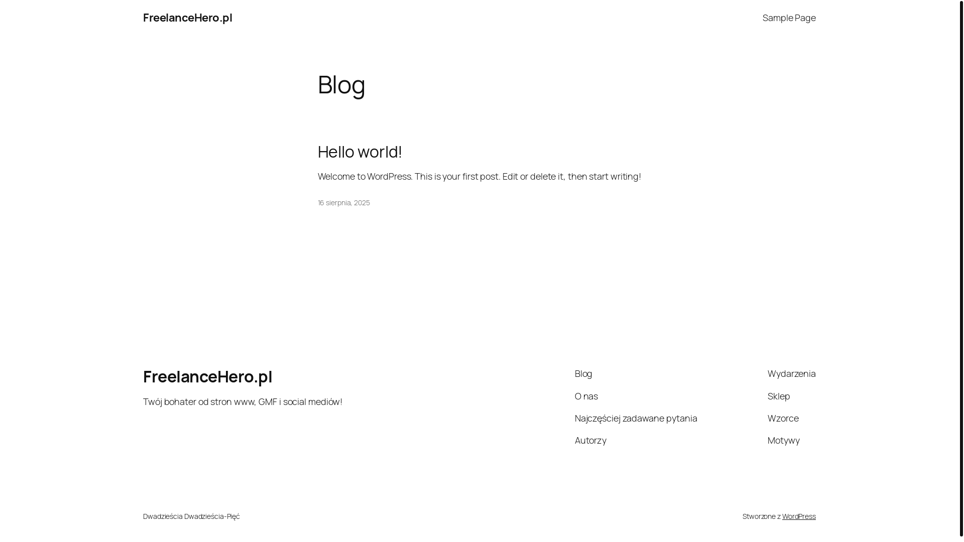 website screenshot of https://freelancehero.pl/
