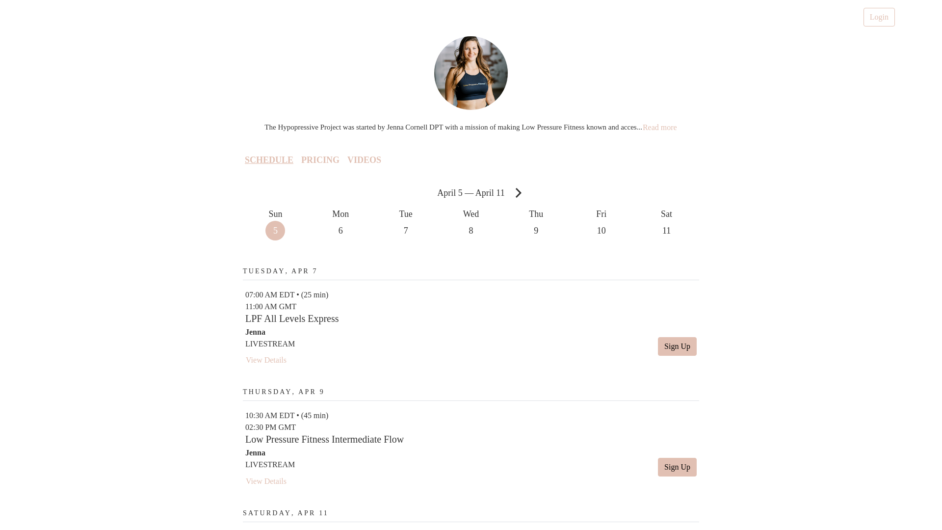 website screenshot of https://thehypopressiveproject.com