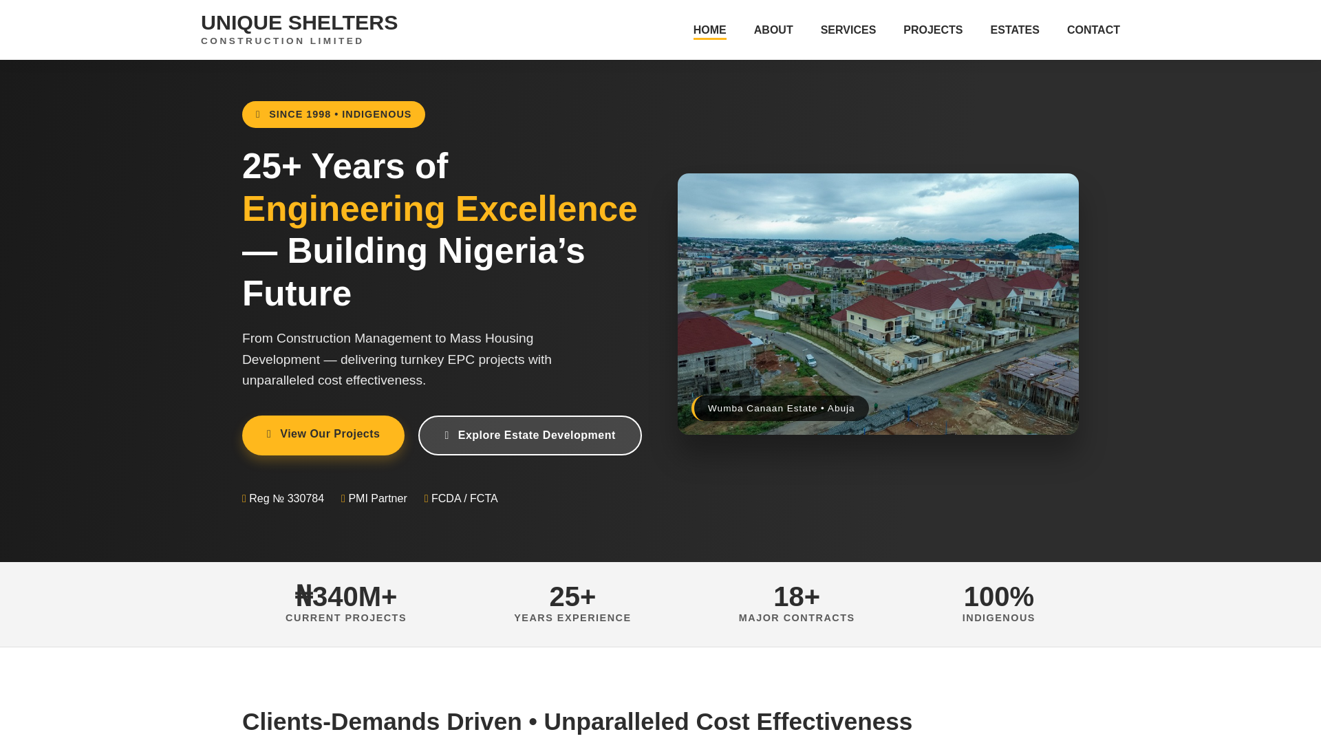 website screenshot of https://uniquesheltersonline.com