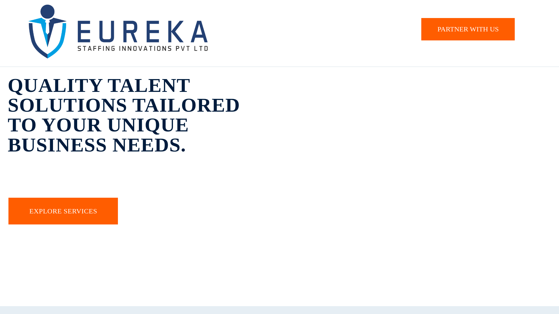 website screenshot of https://eureka-staffing.com/