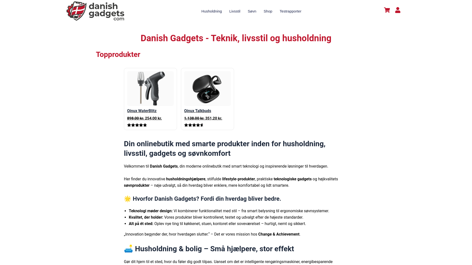 website screenshot of https://danish-gadgets.com/