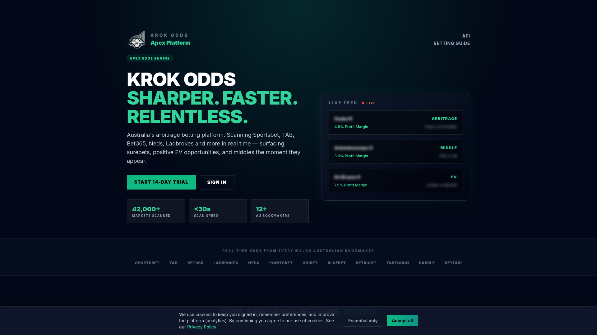 website screenshot of https://krokodds.online/