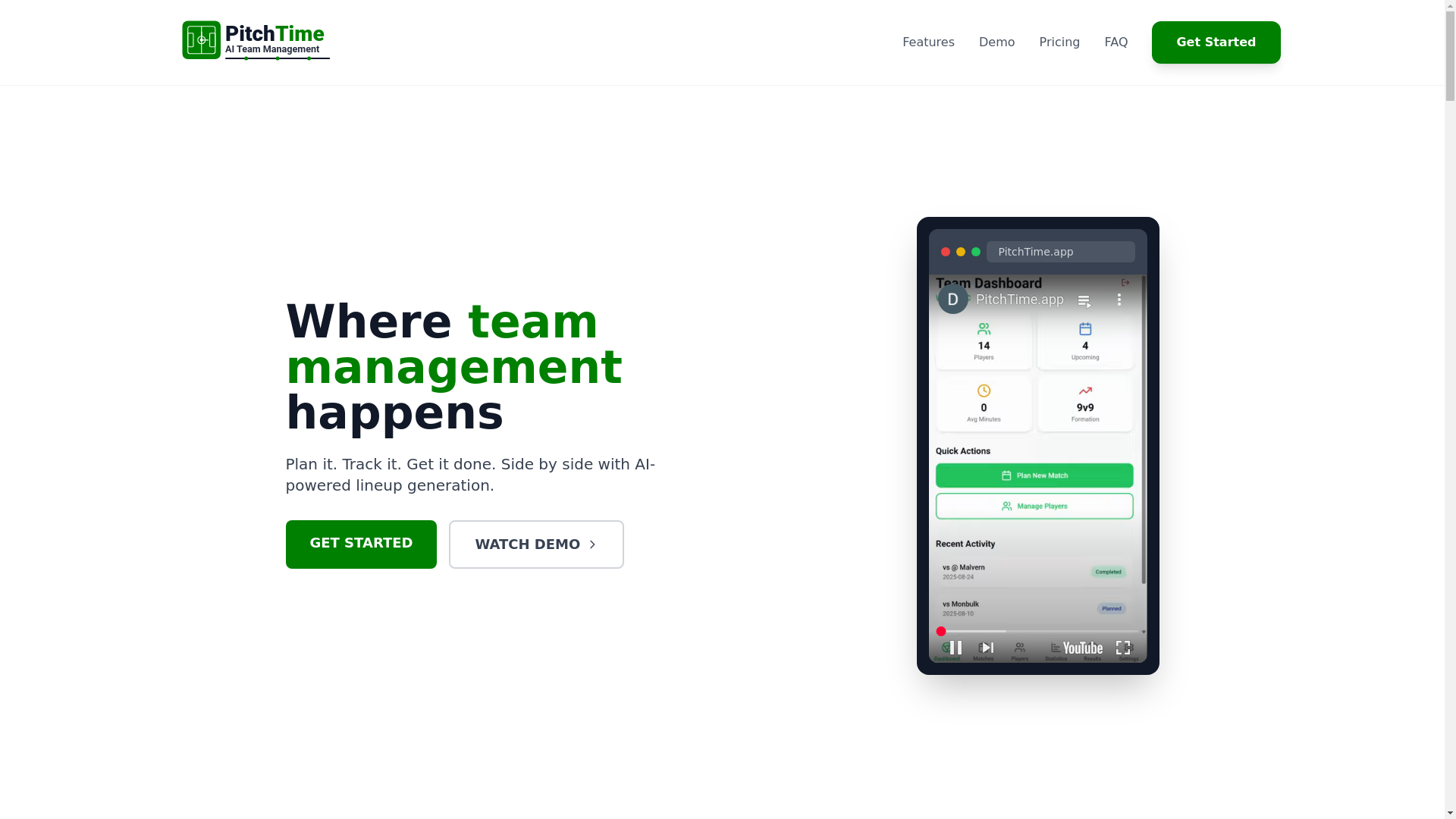 website screenshot of https://pitchtime.app/
