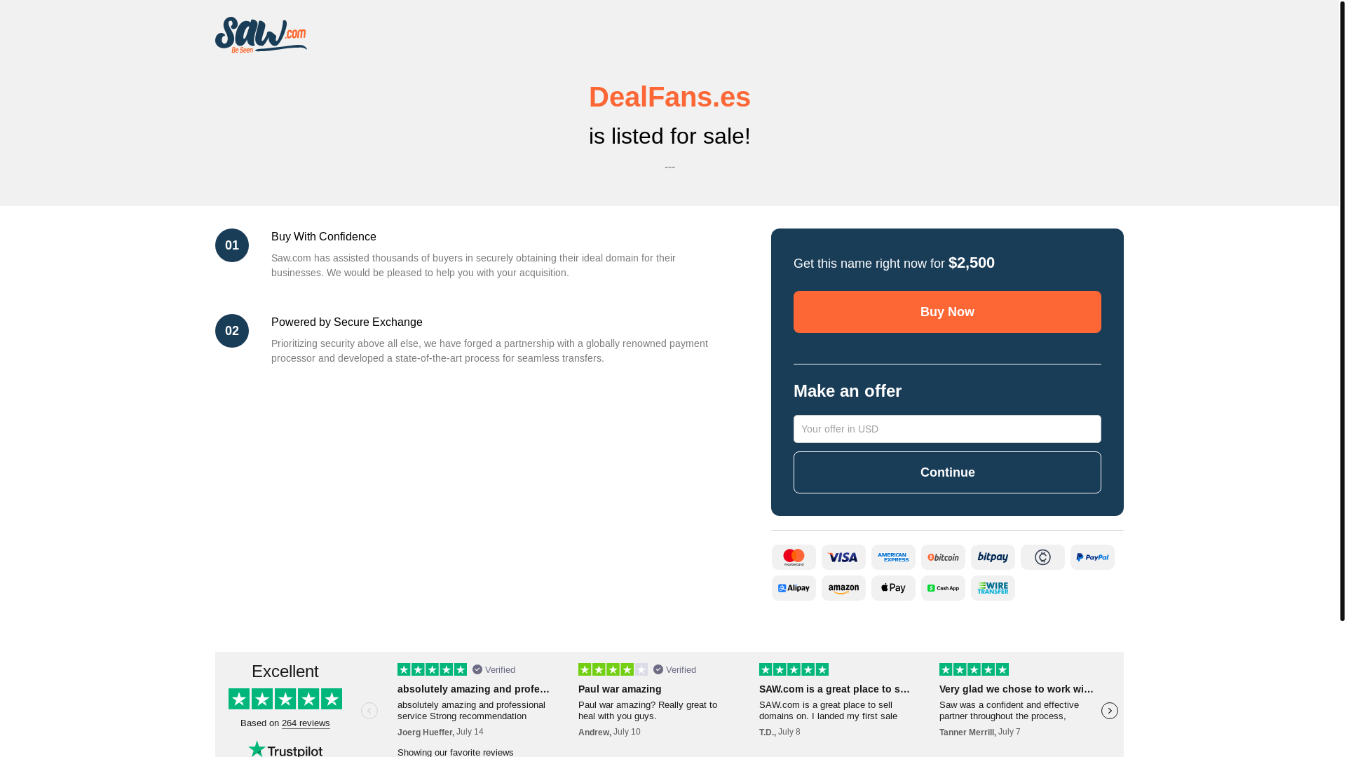 website screenshot of https://dealfans.es/