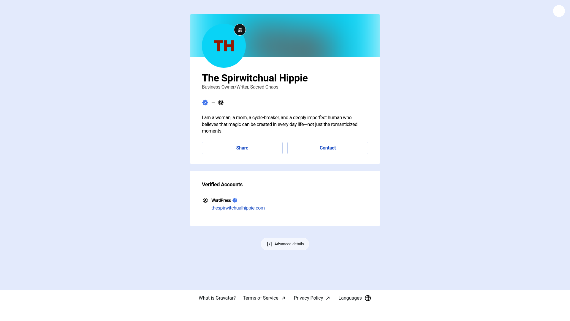 website screenshot of https://sacredchaos.link/