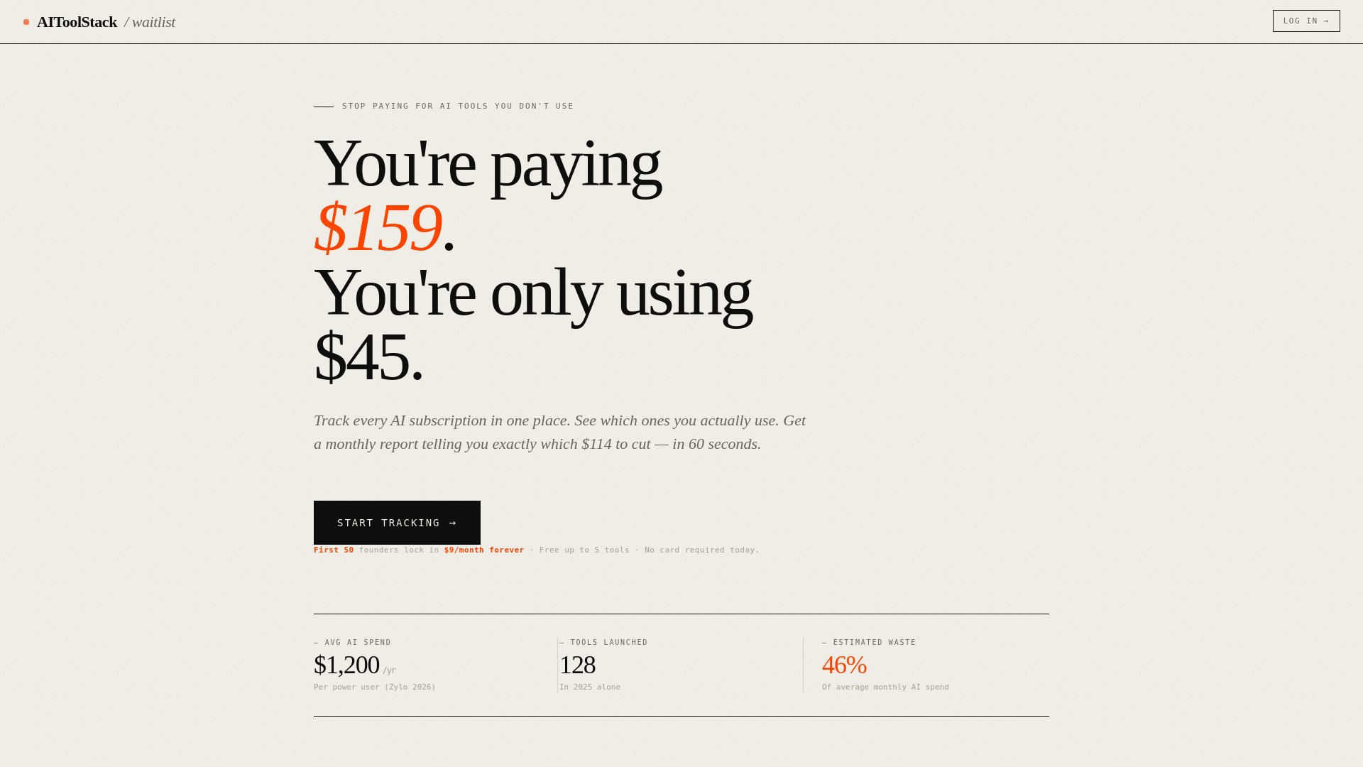 website screenshot of https://getaitoolstack.com/