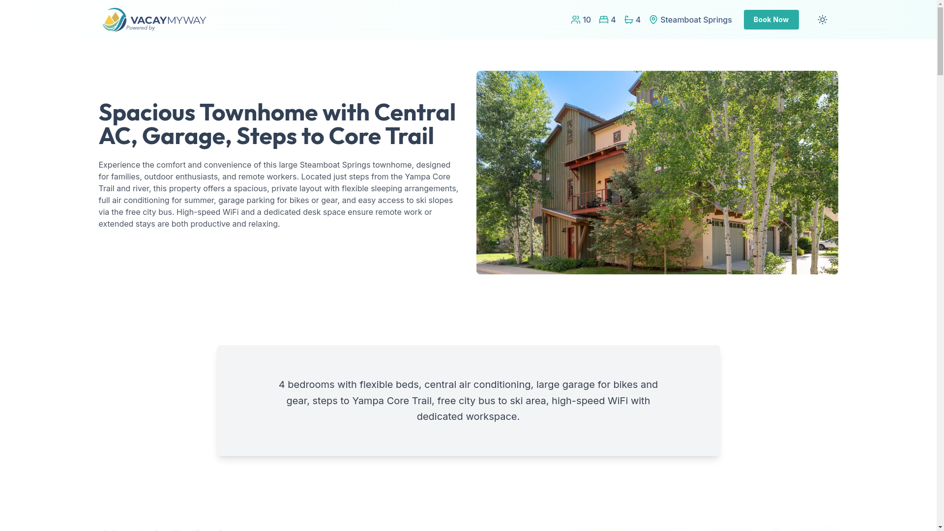 website screenshot of https://sereneyampa.holiday/