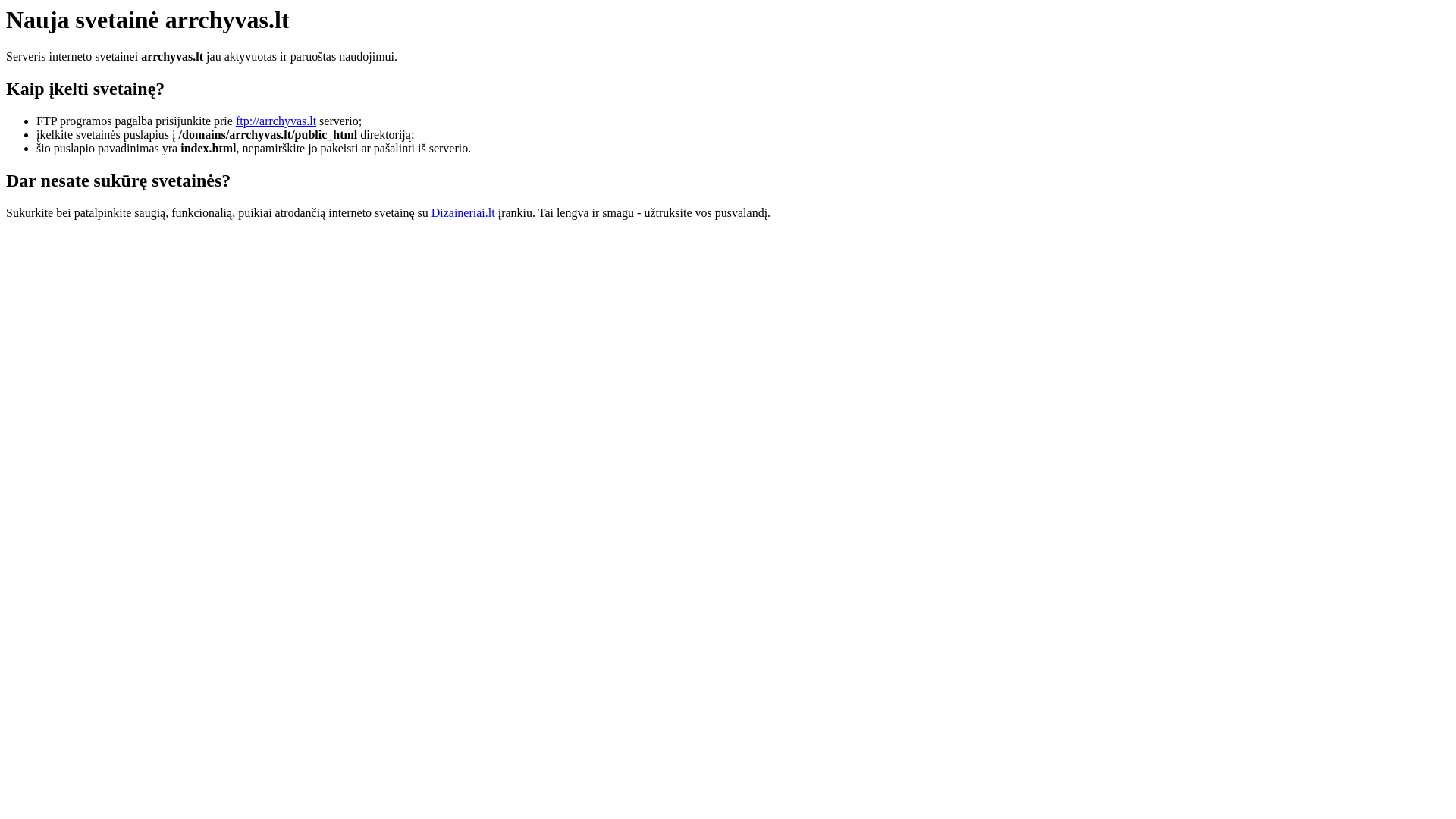 website screenshot of https://arrchyvas.lt/