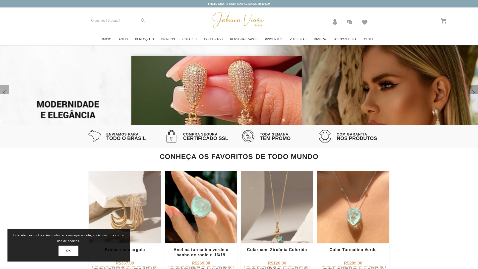 website screenshot of https://fabianavieirajoias.com.br/