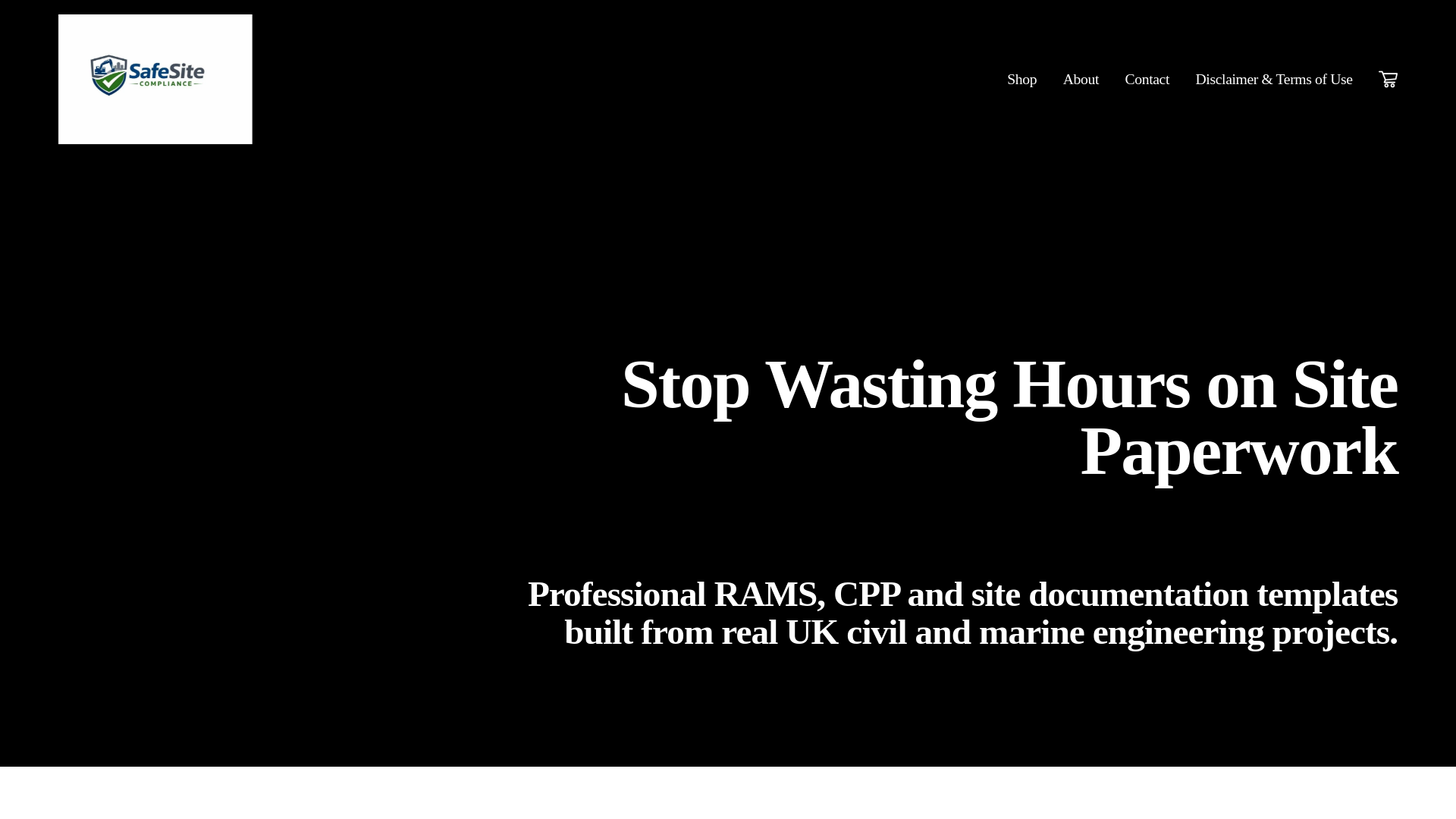 website screenshot of https://safesitecompliance.co.uk/