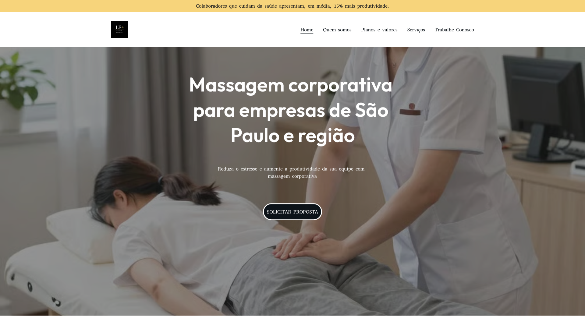 website screenshot of https://lemassagemcorporativa.com.br/