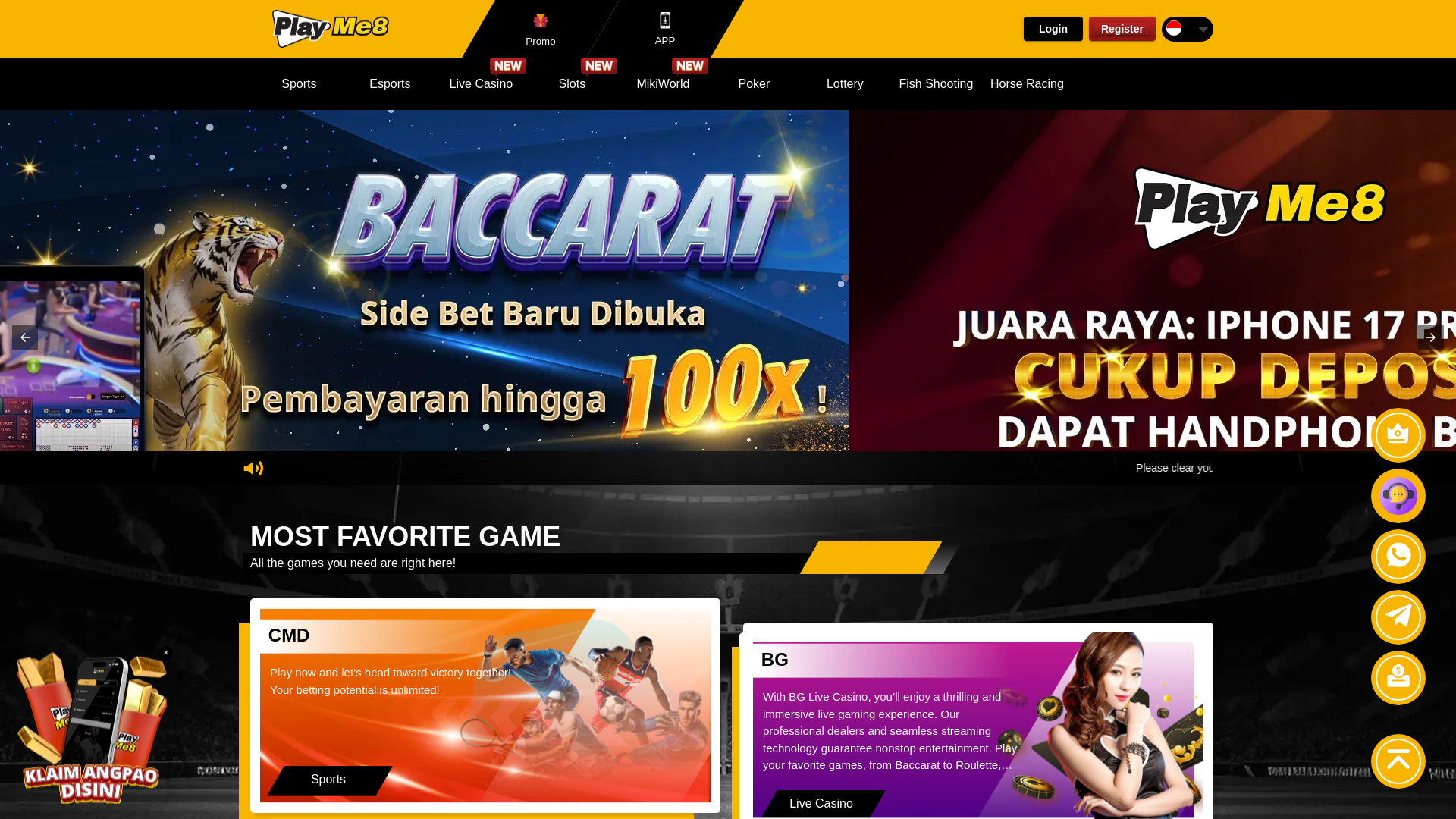 website screenshot of https://playme8indo.pages.dev/