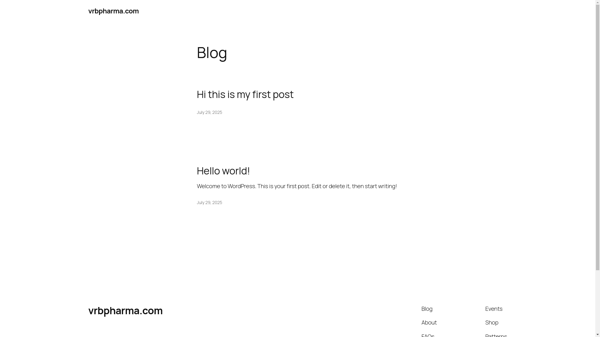 website screenshot of https://vrbpharma.com/