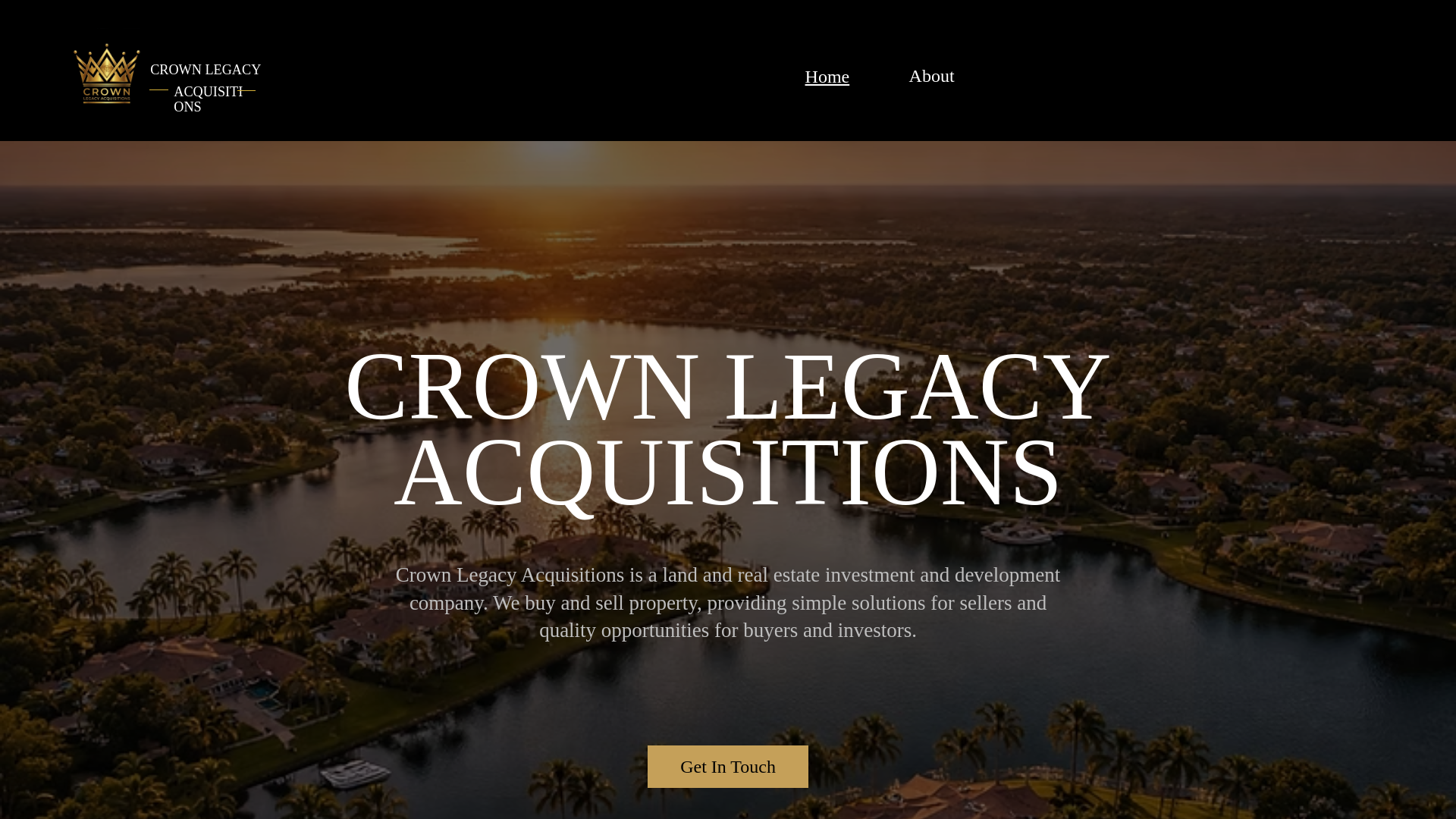 website screenshot of https://crownlegacyacquisitions.com/