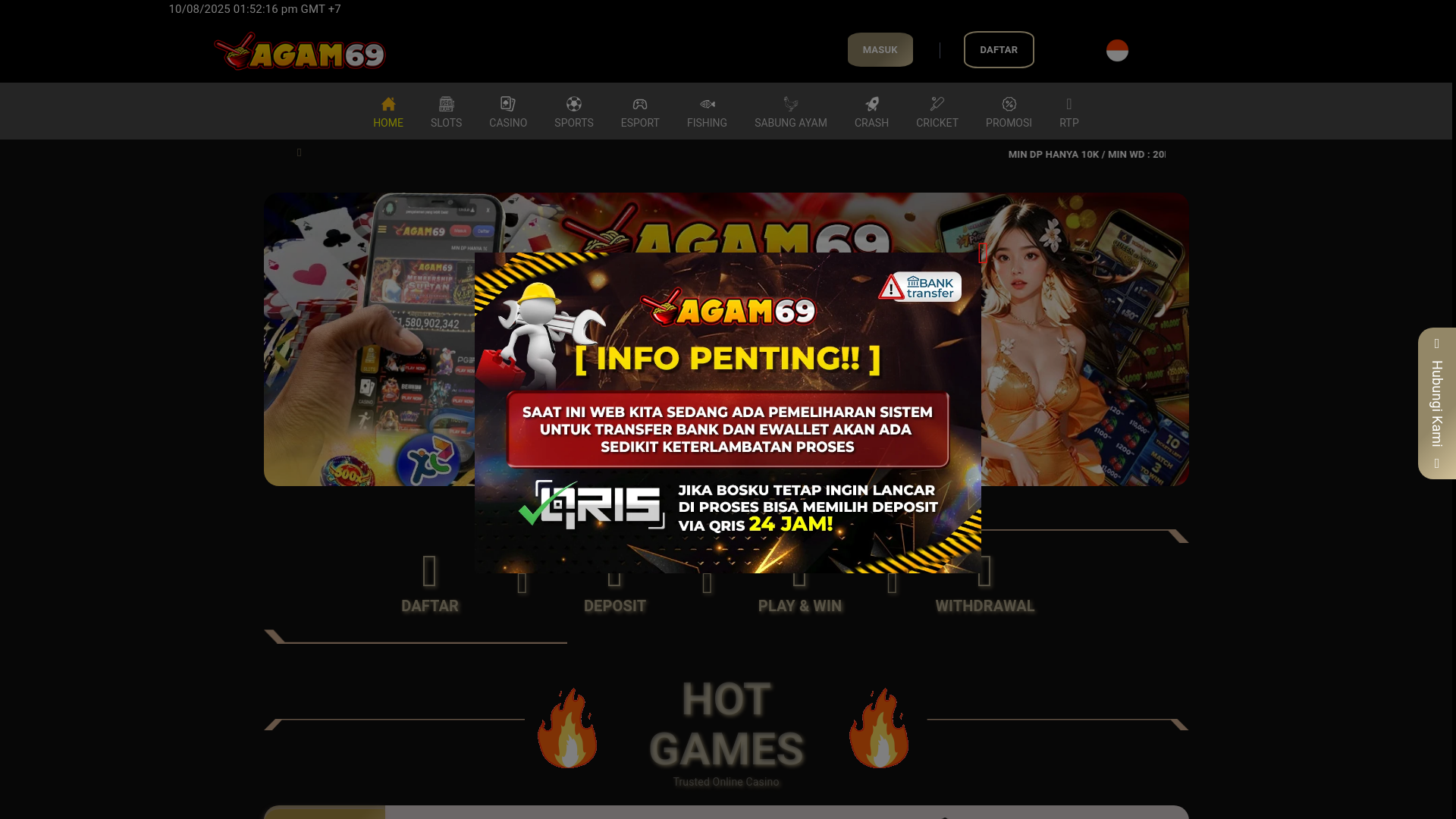 website screenshot of https://mainagam69.org/