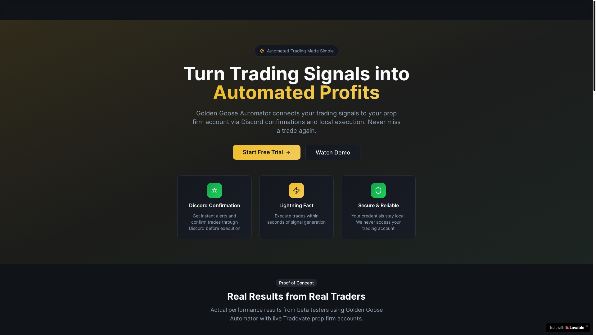 website screenshot of https://goldengooseautomation.com/
