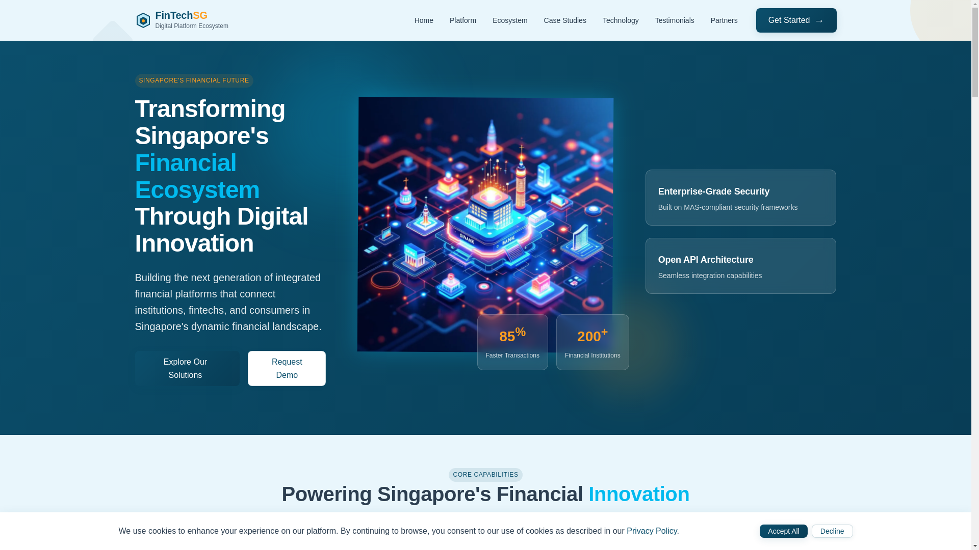 website screenshot of https://sg-fin-tech.com/