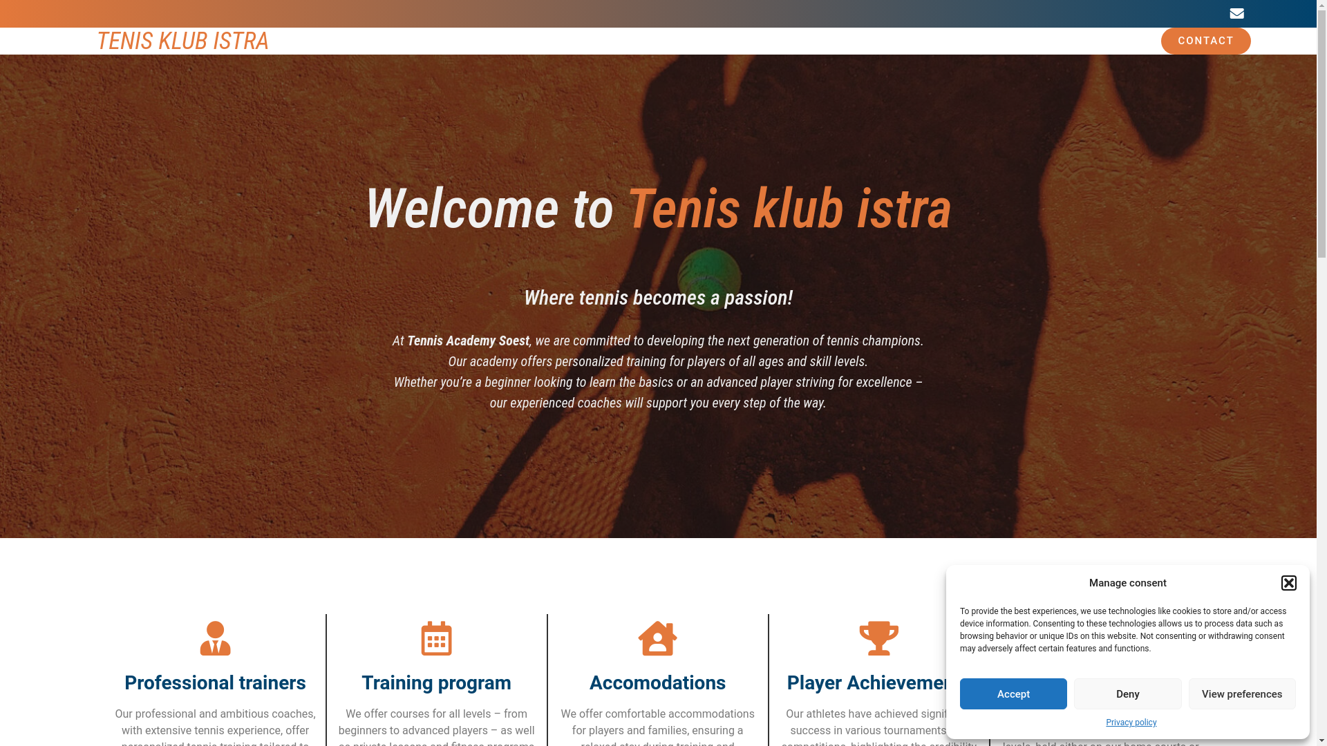 website screenshot of https://tenisklubistra.si/