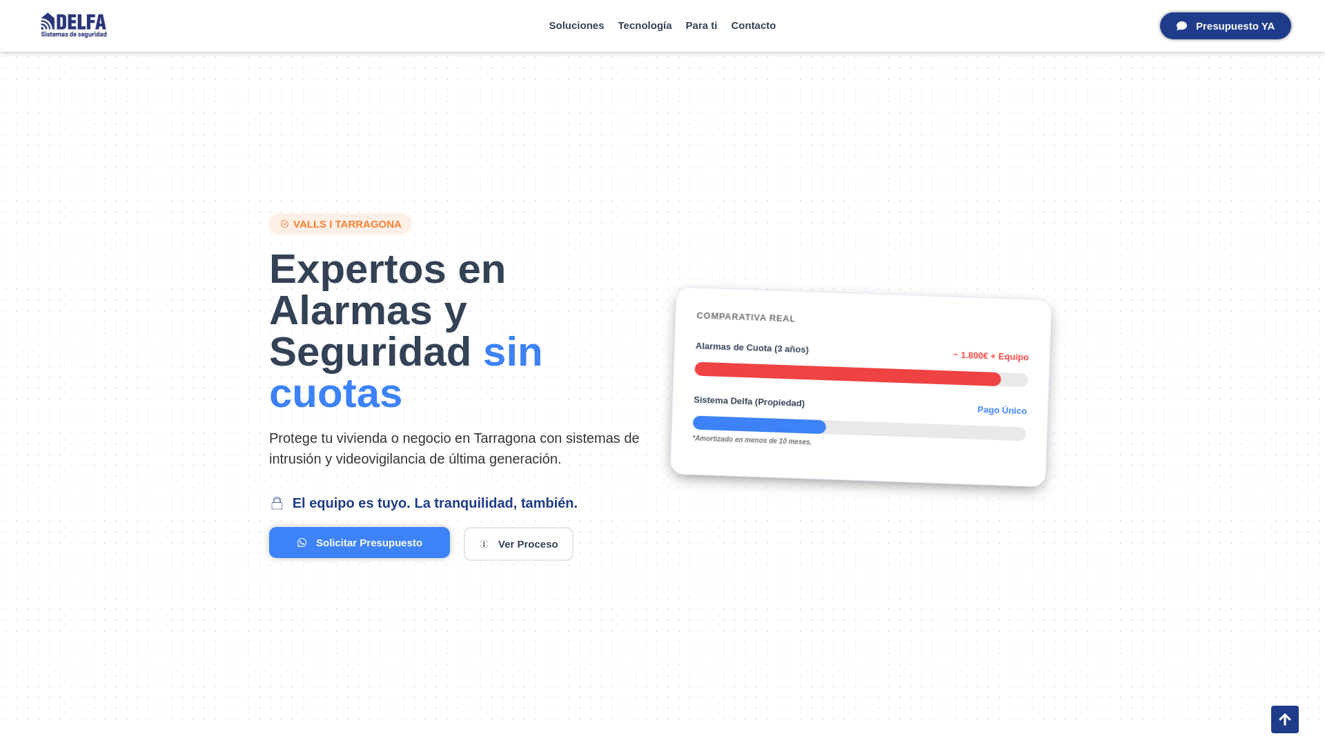 website screenshot of https://alarmasincuotasdelfa.com