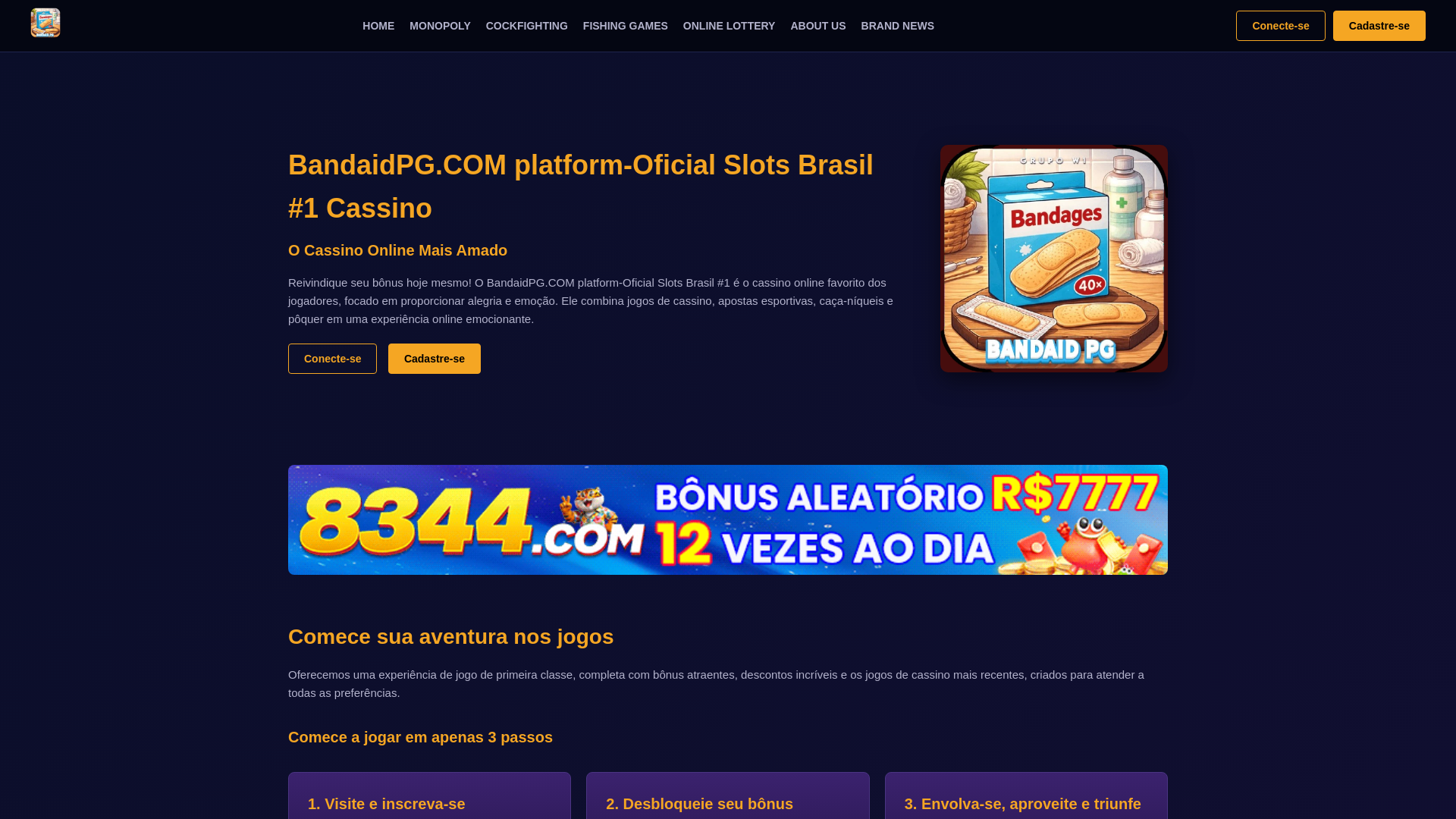 website screenshot of https://bandaidpg777.com/