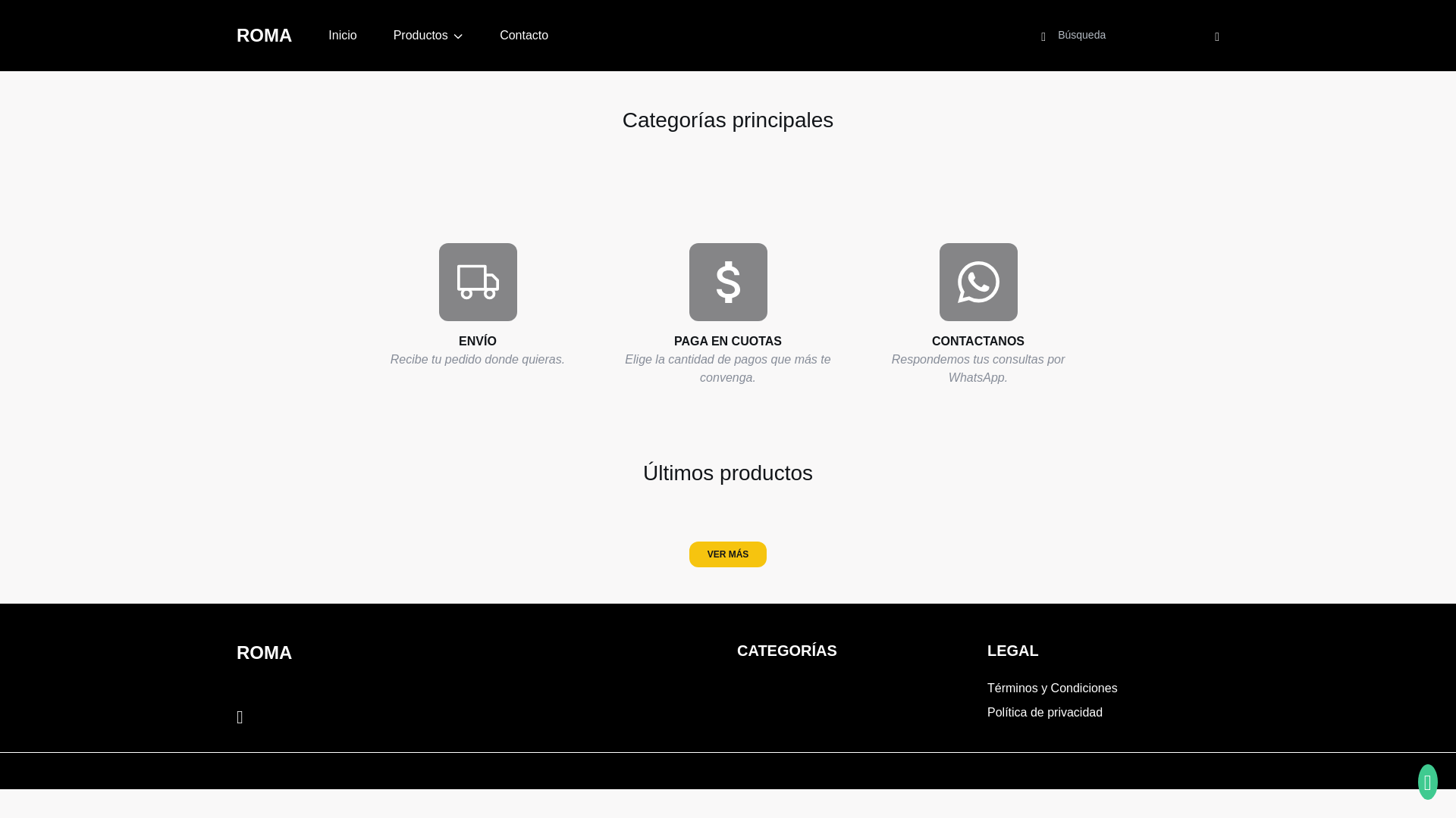 website screenshot of https://tiendaromaa.online/
