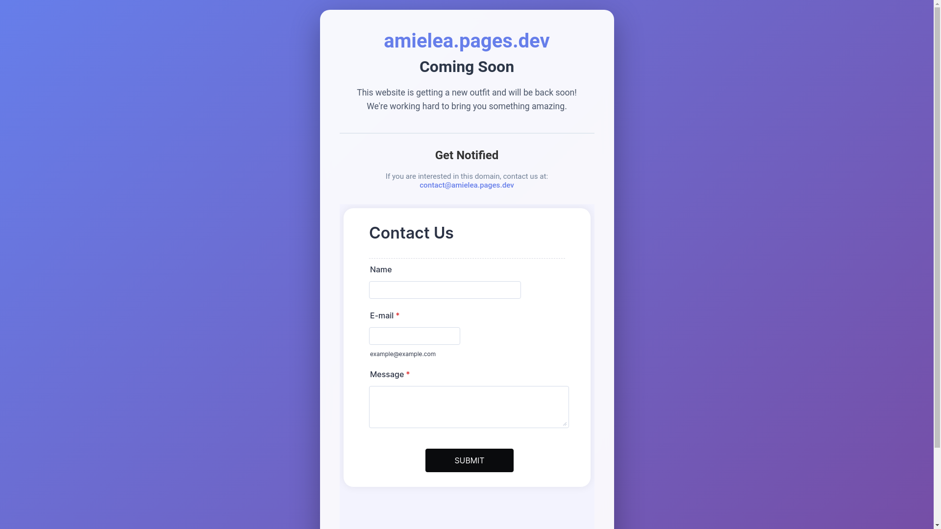 website screenshot of https://amielea.pages.dev/