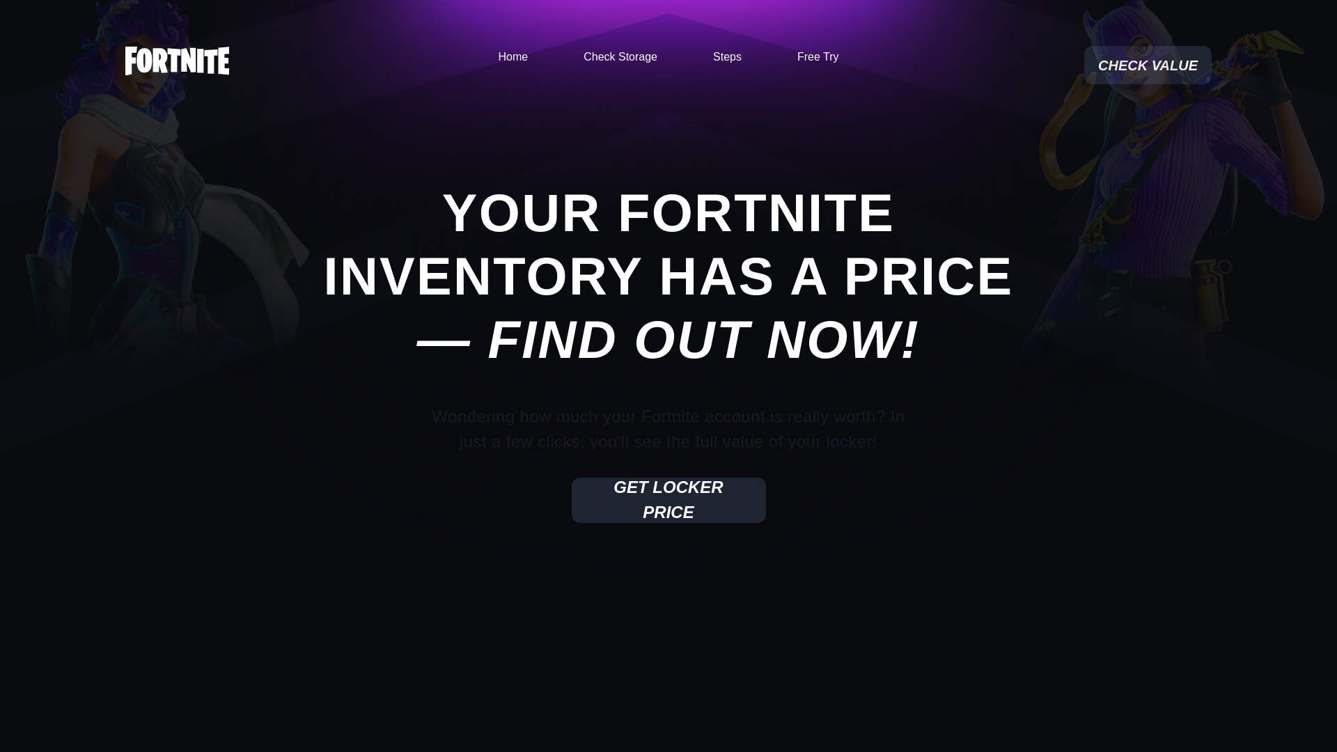 website screenshot of https://fortnite-inv.pro