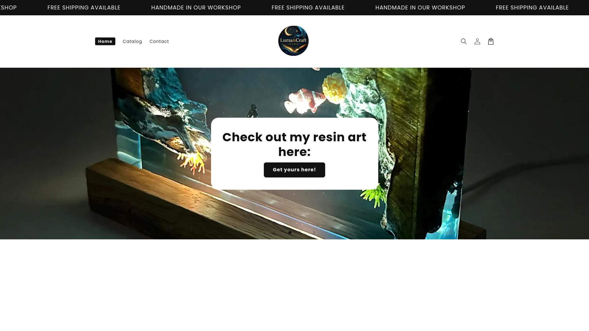 website screenshot of https://lumacraftt.com/