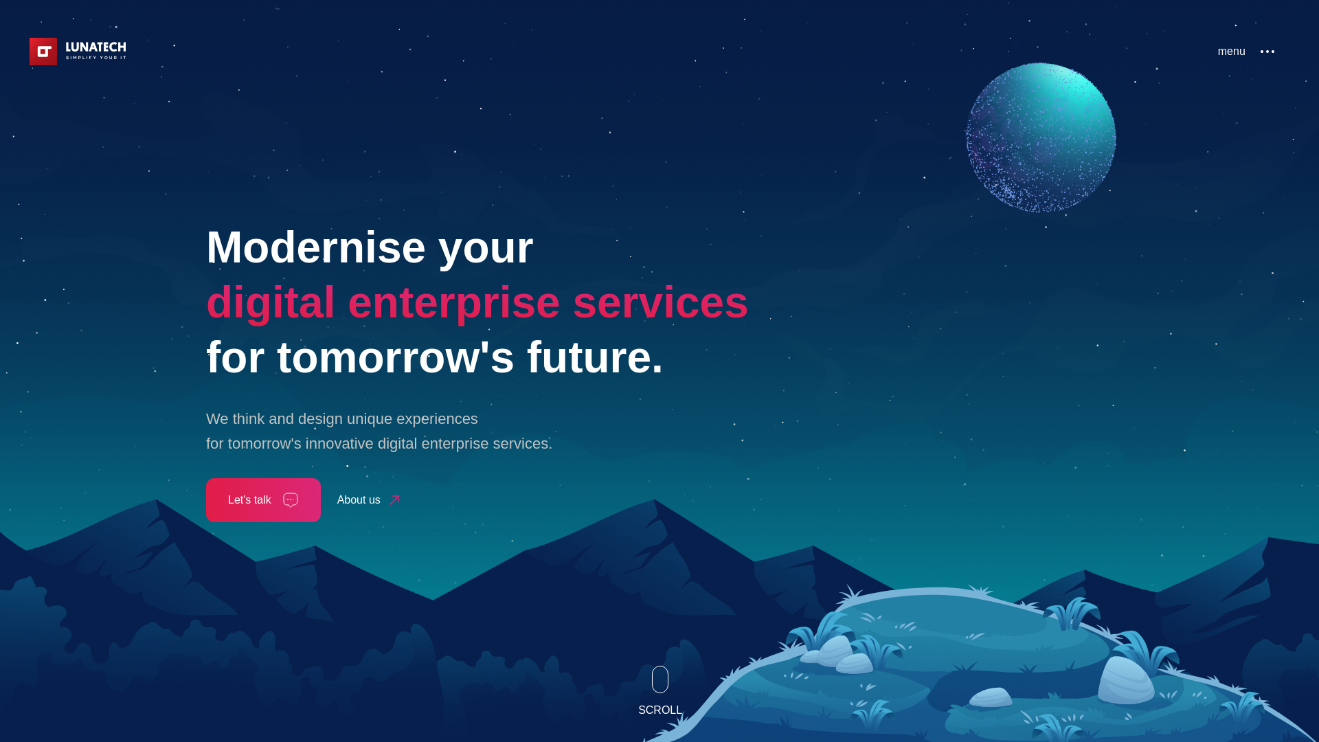 website screenshot of https://lunatech.com/