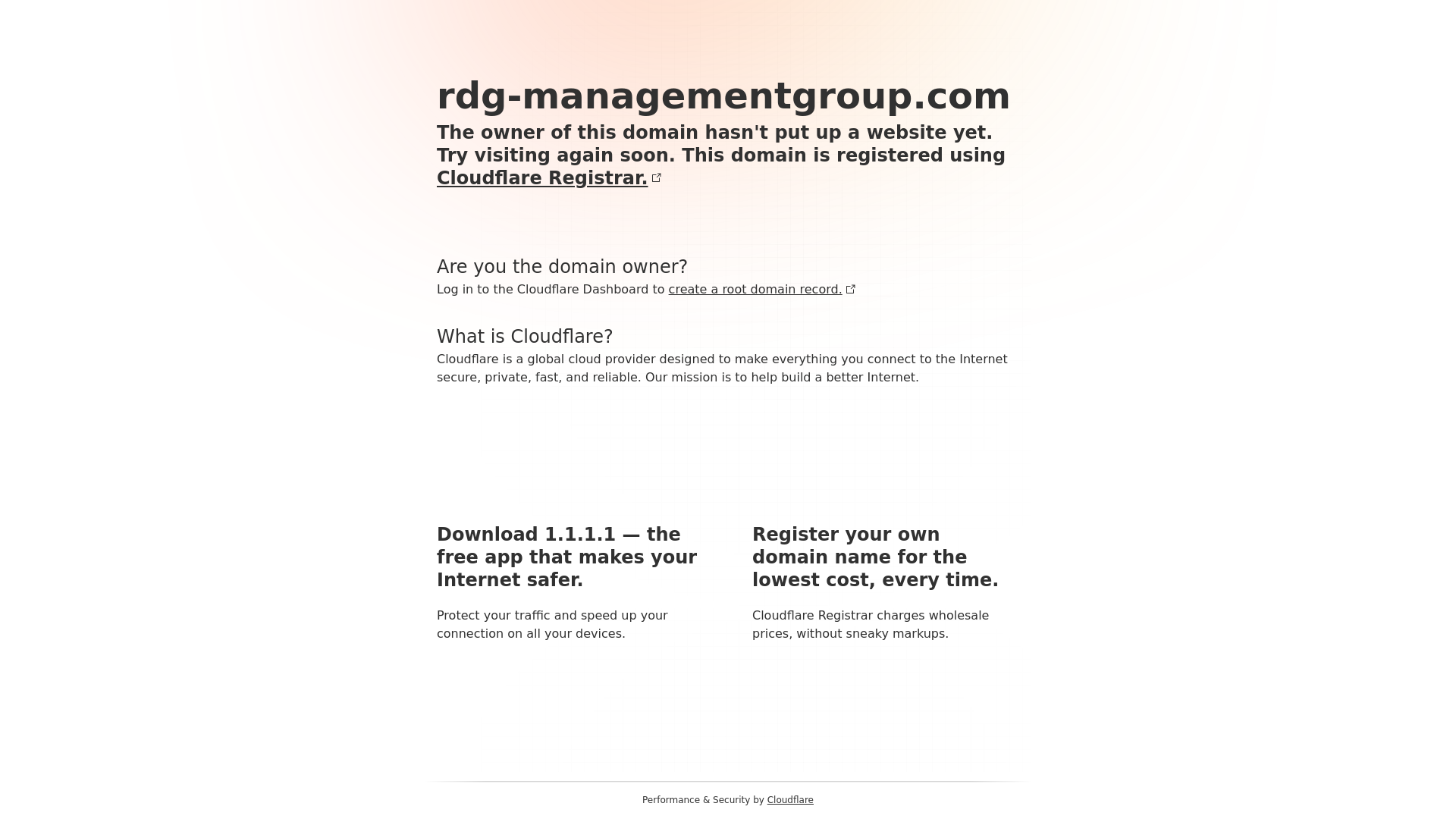 website screenshot of https://rdg-managementgroup.com/