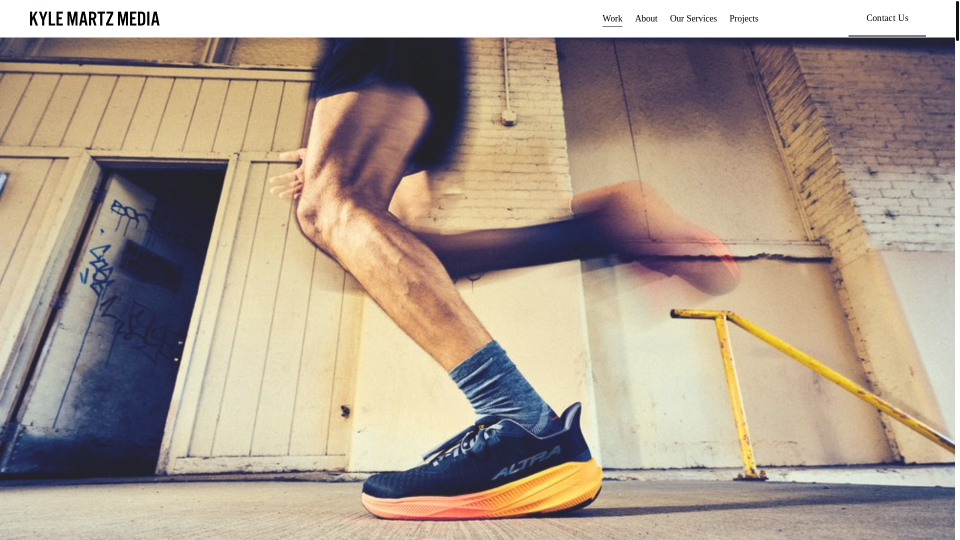 website screenshot of https://kylemartzproductions.com/
